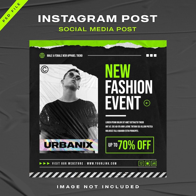 Urban Streetwear vendita di moda Instagram Post Template design