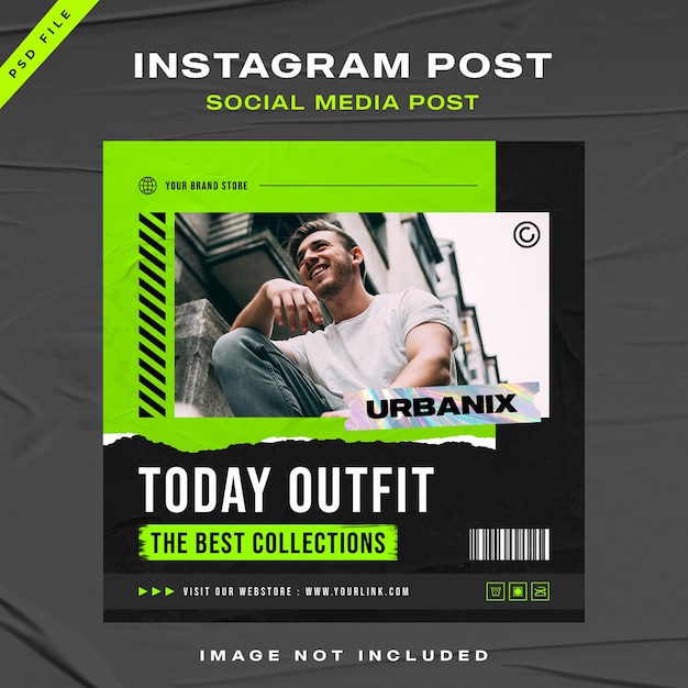 Urban Streetwear vendita di moda Instagram Post Template design