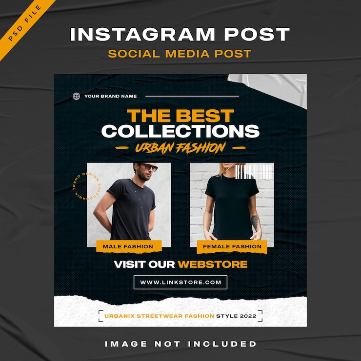 Urban Streetwear vendita di moda Instagram Post Template design