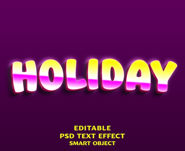 Urlaub 3d-text-effekt-design