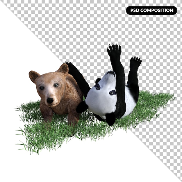 PSD urso 3d isolado