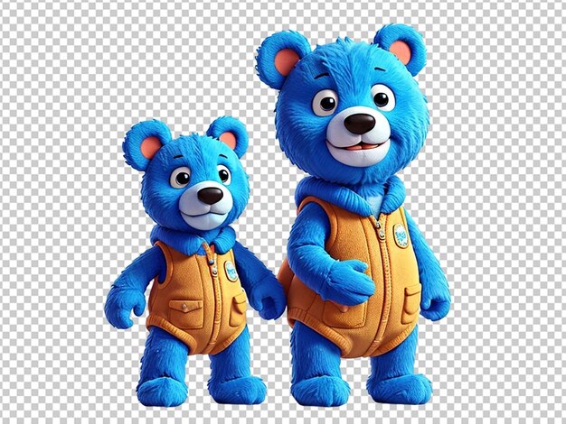 PSD urso de peluche azul 3d