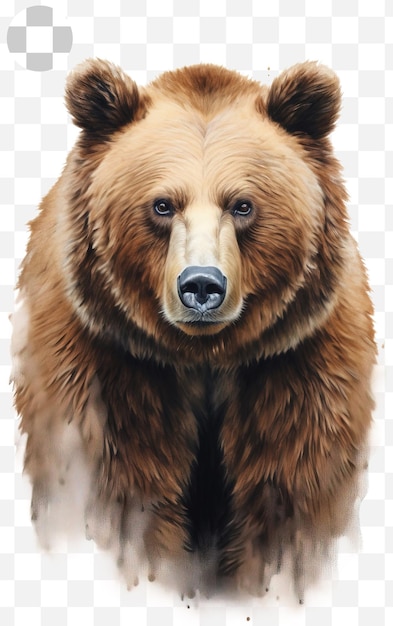 Urso em estilo aquarela de fundo transparente