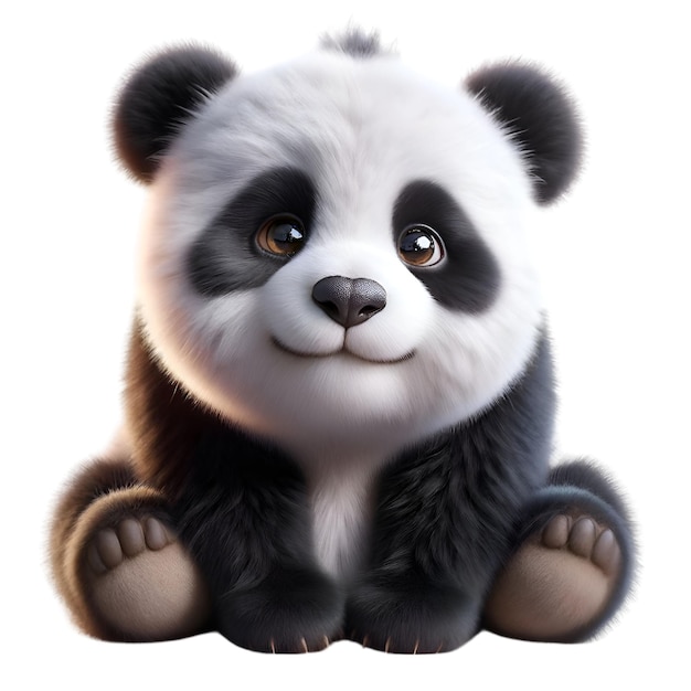 PSD urso panda bonito em 3d