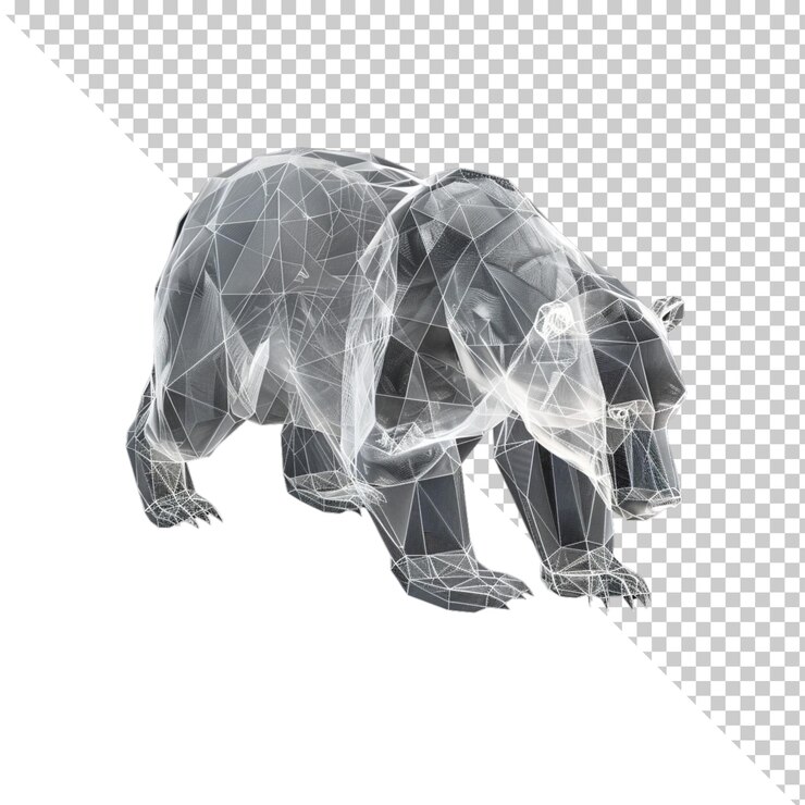 PSD urso polar isolado em fundo transparente