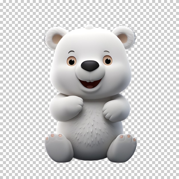 Urso polar isolado em fundo transparente