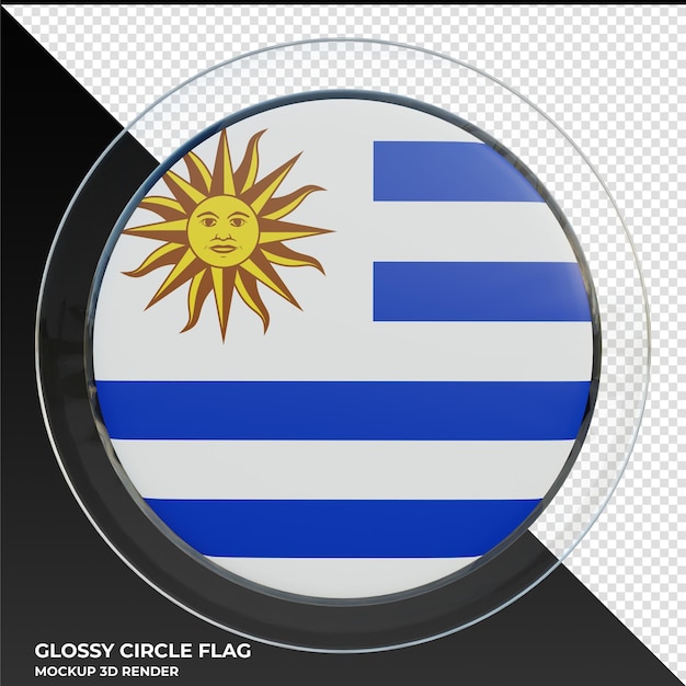 Uruguay realistische 3d-texturierte glänzende kreisflagge