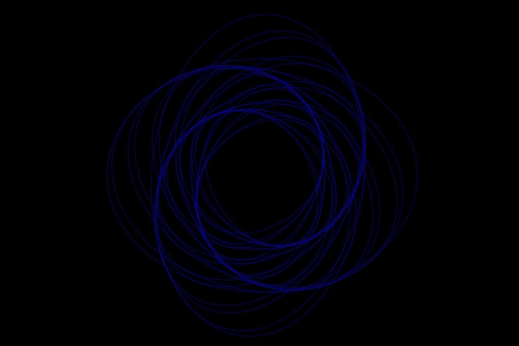 PSD urved blue lines forming an abstract dynamic structure on a black background great