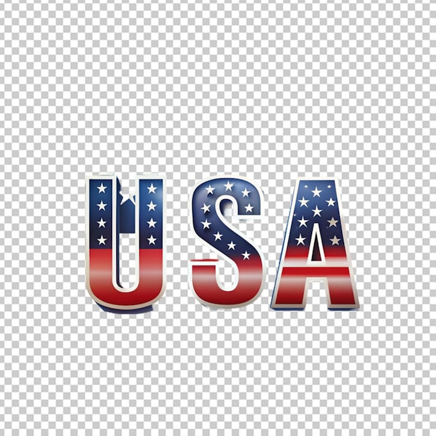 Usa-buchstaben mit flagge der vereinigten staaten