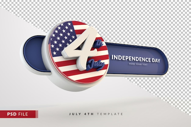 USA Day 3D Banner Feier 4. Juli Unabhängigkeitstag