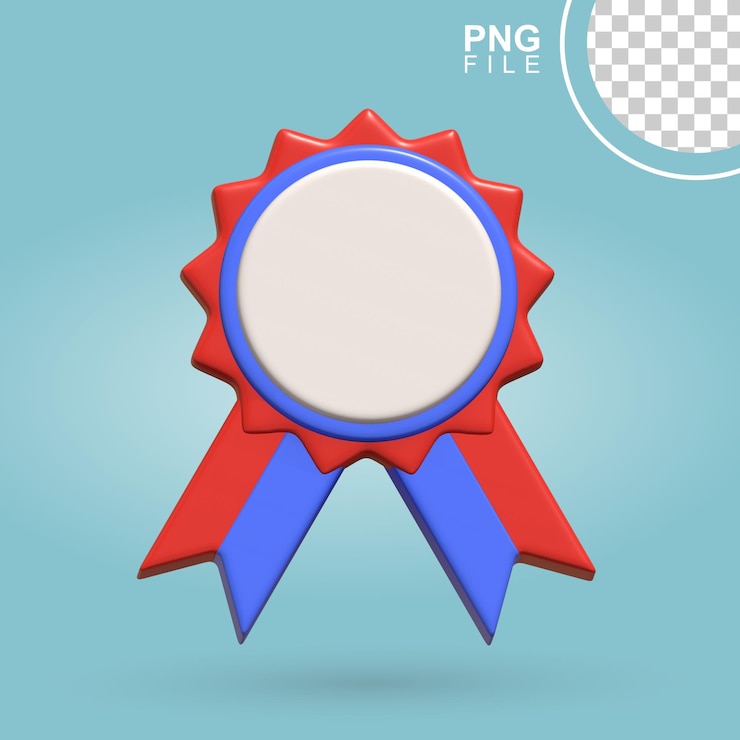 PSD usa flag inspired badge 3d icon illustration in patriotic colors