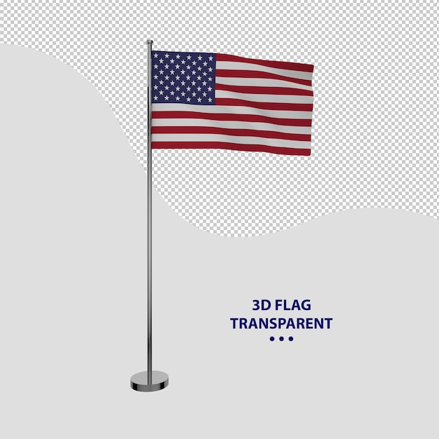 USA-Flagge mit stehendem transparentem keinem Hintergrund