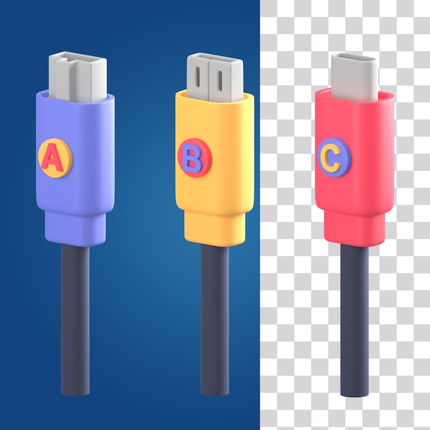 USB-Kabel 3D-Symbol