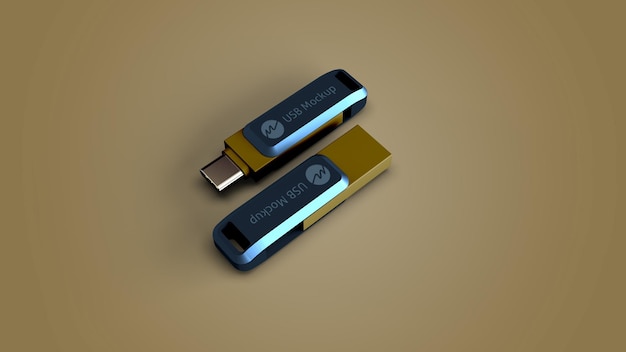 USB Mokcup USB 1 y C Mockup PenDrive Mockup Pendrive A adn C PSD Mockup (Mockup de la unidad de memoria USB) También se puede utilizar como soporte para dispositivos portátiles.
