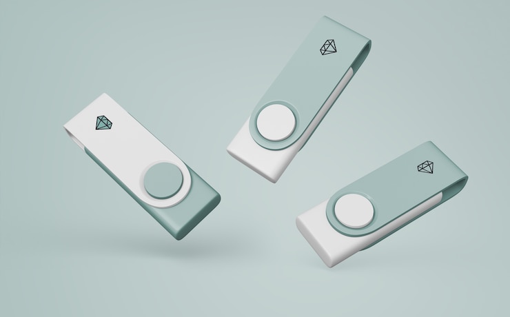 PSD usb stick mockup per il merchandising