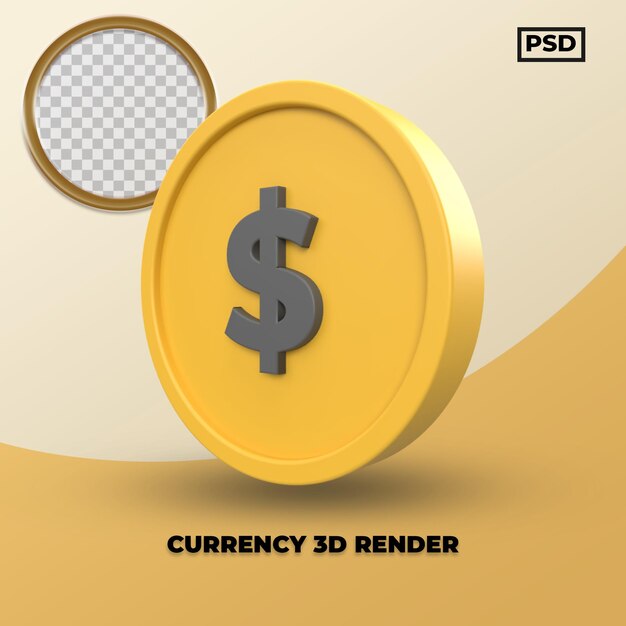 USD dólar moneda 3D Render