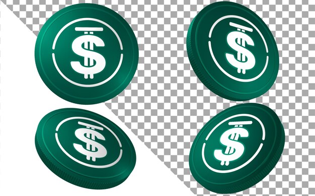 USDD 3d render ilustração ícone do logotipo de criptomoeda de token de moeda