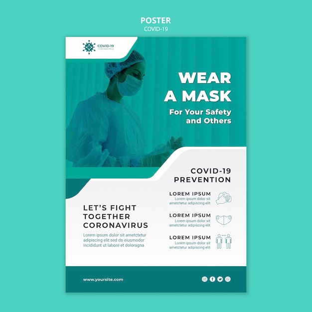Use um modelo de pôster de máscara