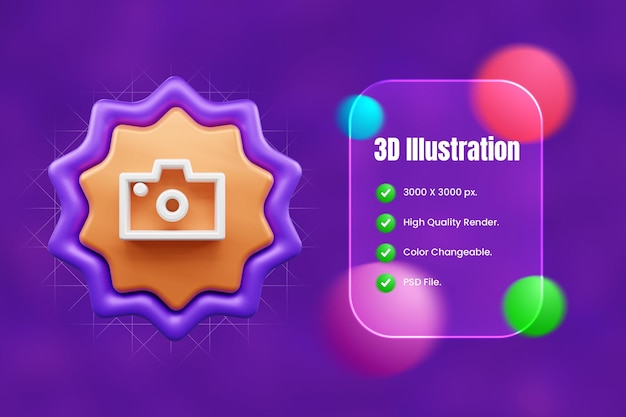 user interface 3d icon illustration or user interface web and apps icon