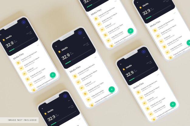 User interface presentation screen phone mockup
