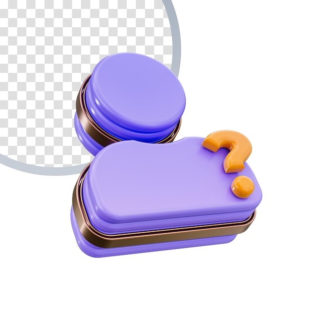 user question mark cion 3d render concept on white background
