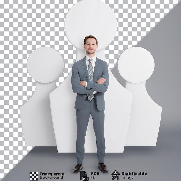 PSD users employee executive isolated on transparent background