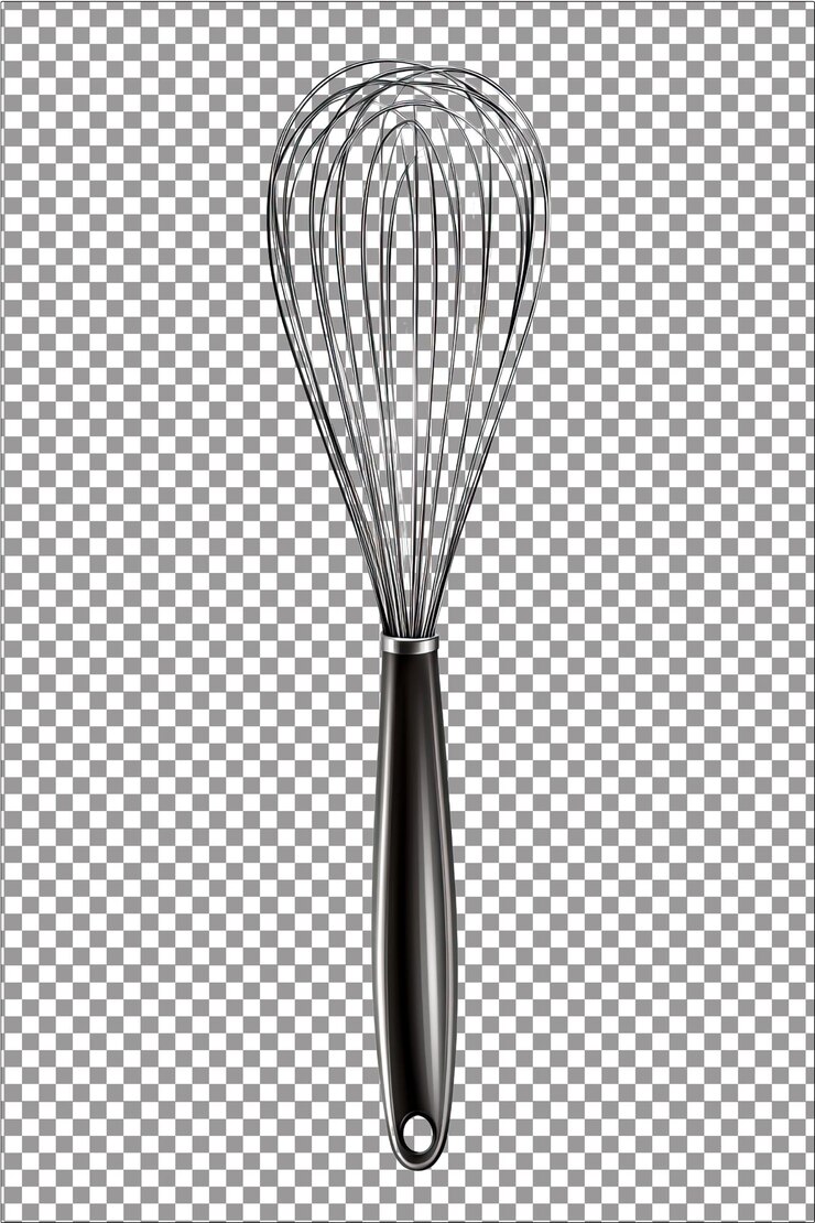 Uso de batido para mezclar los ingredientes suavemente e incorporar aire hiperrealista blanco aislado