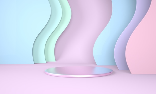 Uso del podio per la presentazione del prodotto nel rendering 3d