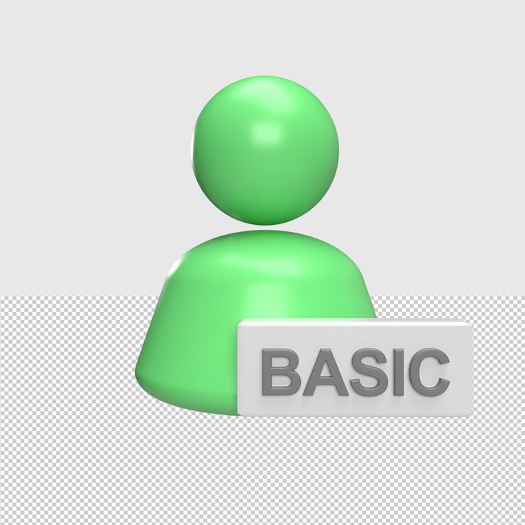 PSD usuario 3d con ilustración de representación básica de badge