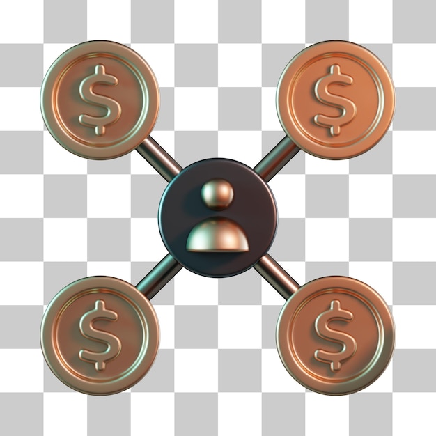 PSD usuário com ícone money 3d
