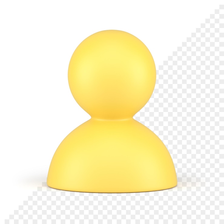 PSD usuario de la comunidad chat avatar cuenta personal icono amarillo 3d miembro de cabeza humana icono 3d