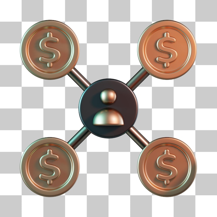 PSD usuario con dinero icono 3d