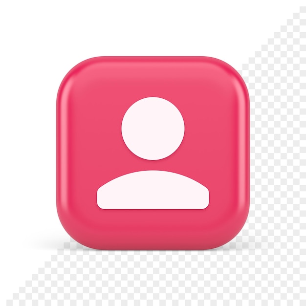 Usuário pessoa botão de contato humano informações da conta do ciberespaço aplicativo da web 3d ícone realista