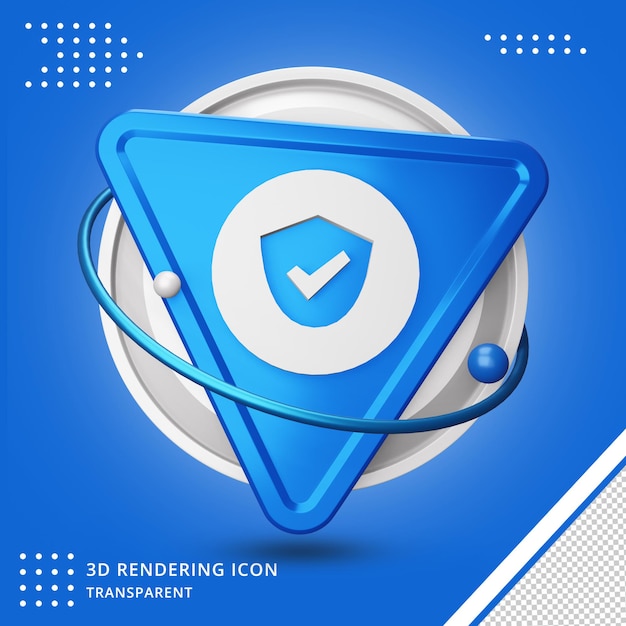 Usuario verificado o icono de verificación representación 3d