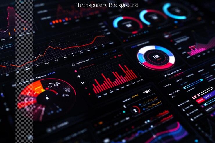 PSD los usuarios pueden interactuar con diferentes elementos de la infog en un fondo transparente
