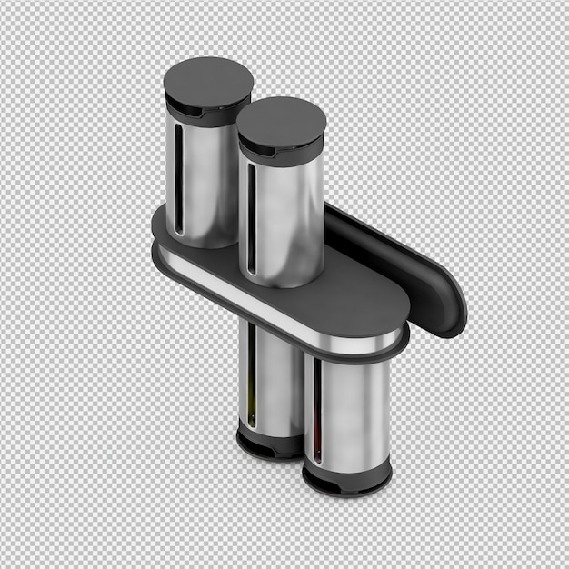 PSD utensilios isométricos de cocina render 3d