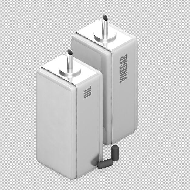 PSD utensilios isométricos de cocina render 3d