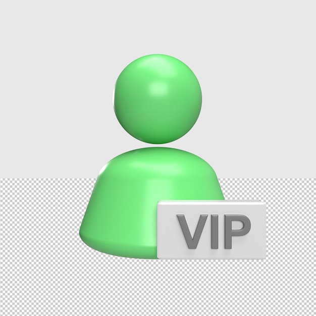 Utilisateur 3d Avec Illustration De Rendu Badge Vip