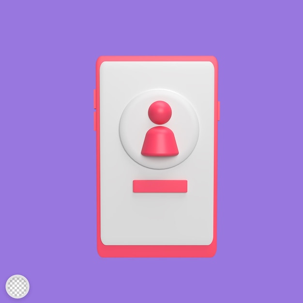 Utilisateur téléphone 3d icône modèle dessin animé style rendu illustration