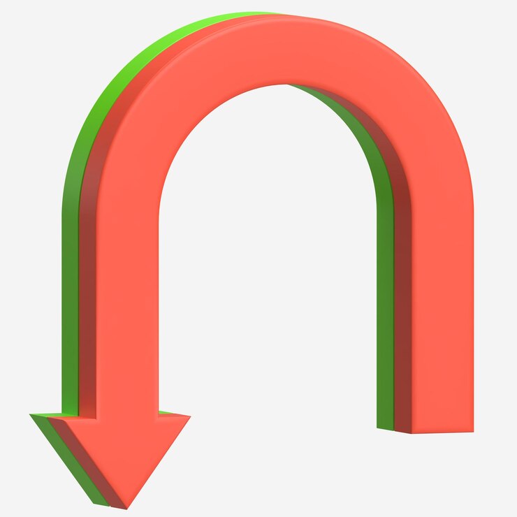 PSD uturn red arrow 3d icon