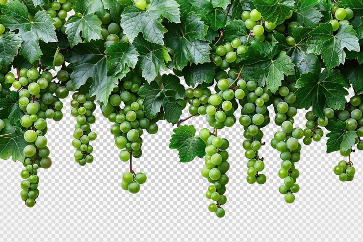 PSD uvas aisladas sobre un fondo transparente línea de uvas generativa ai