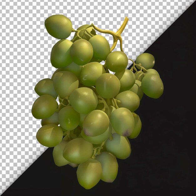 PSD uvas orgânicas isoladas em fundo transparente