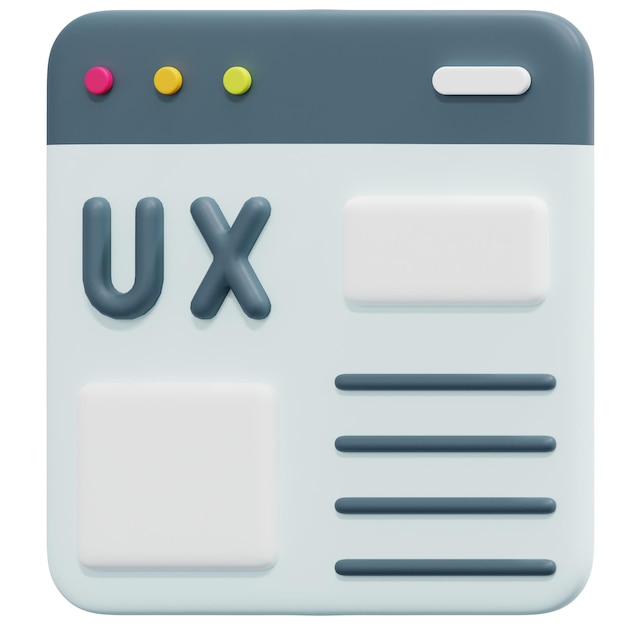 PSD ux 3d render symbol illustration