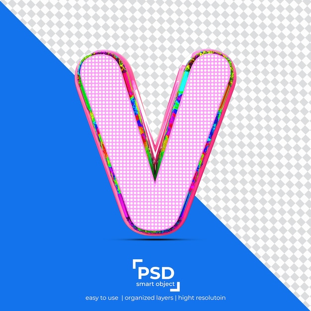 V-alphabet am besten renderform 3d isolierter hintergrund