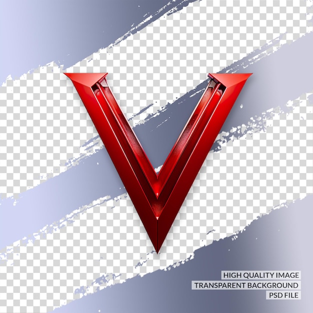 v logo design illustrator 3D PNG clipart transparente fundo isolado