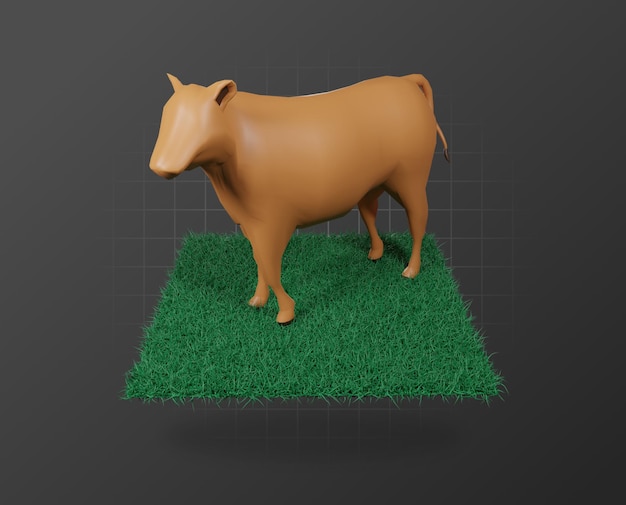 Vaca 3d icono aislado 3d render ilustración