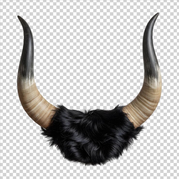 PSD una vaca angus juguetona lame su nariz con la lengua detallada y la textura de la boca sobre un fondo transparente
