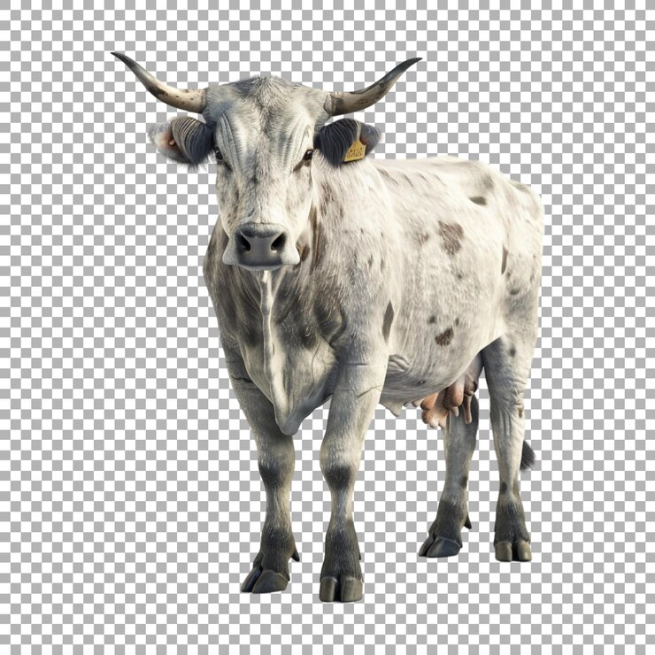 PSD vaca blanca en fondo transparente generada por ai