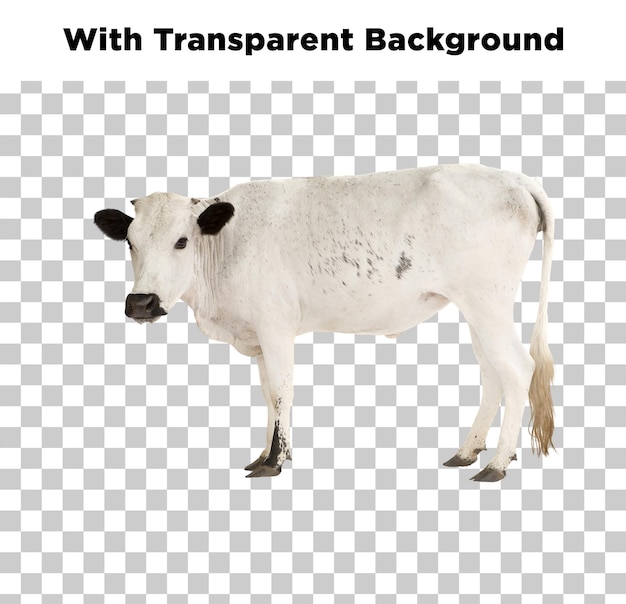 Vaca branca com fundo transparente