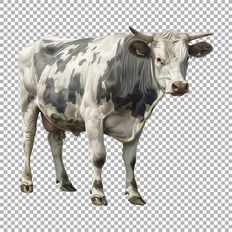 PSD vaca branca em fundo transparente ai gerado